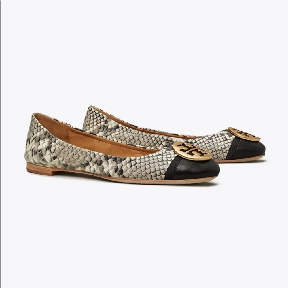 Tory Burch Minnie Cap Toe Ballet Flat, Embossed Leather
